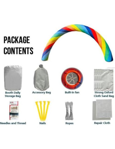 Arco Inflable Arcoíris OZIS 8m con Ventilador 150W para Eventos