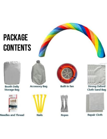 Arco Inflable Arcoíris OZIS 8m con Ventilador 150W para Eventos