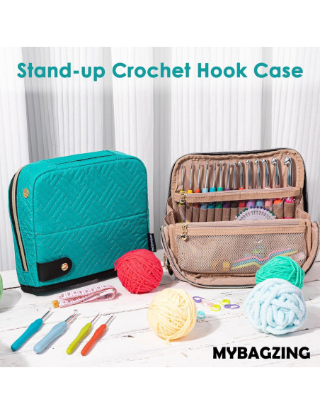 Estuche para Ganchillos MYBAGZING con 14 Ganchillos Ergonómicos