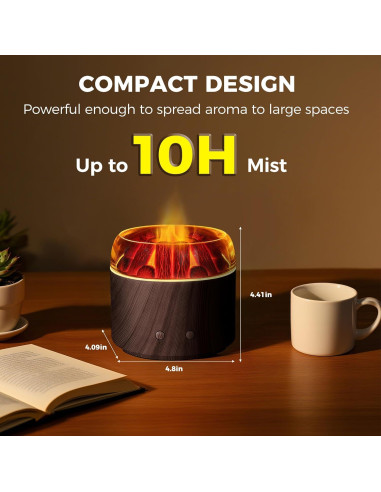 Difusor de Aroma Ultrasónico Daileeby Carbón Madera Oscura