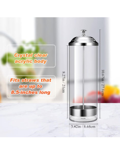 Dispensador de Pajitas Patelai con 100 Pajitas Plásticas Negro 2