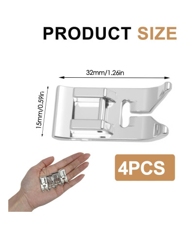 4 Pies de Máquina de Coser Tohhdov Snap-On para Puntadas