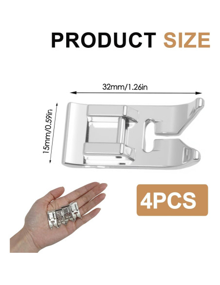 4 Pies de Máquina de Coser Tohhdov Snap-On para Puntadas