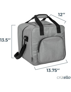 Funda para Máquina de Coser Crutello Gris - Bolsa de Transporte 34.9x30.5x34.3 cm 2