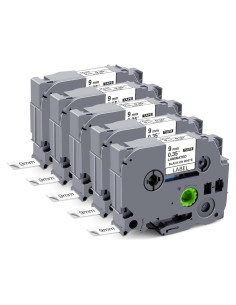 Cinta de Etiquetas Laminadas Kappiek TZe-221 9mm Negro sobre Blanco