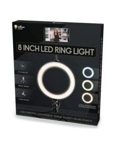 Anillo de Luz LED Brilliant Ideas 20 cm con Trípode y Control Remoto