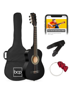 Guitarra Acústica para Niños 30" Negro - Kit Todo en Uno