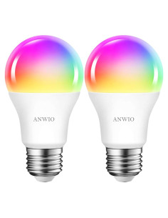 Bombillas Inteligentes ANWIO 8.5W E26 LED Paquete de 2