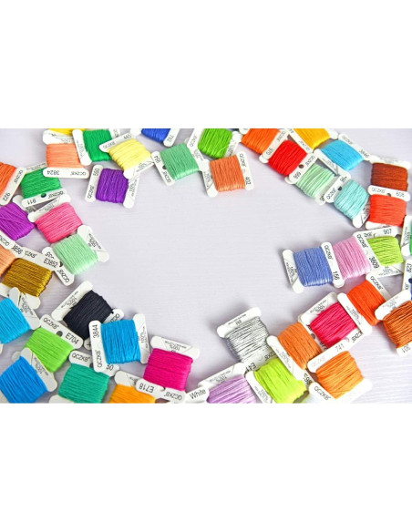 Hilo de Bordado Algodón Mercerizado QCZKB - 50 Bobinas 8m Hilo de Bordado Algodón Mercerizado QCZKB - 50 Bobinas 8m