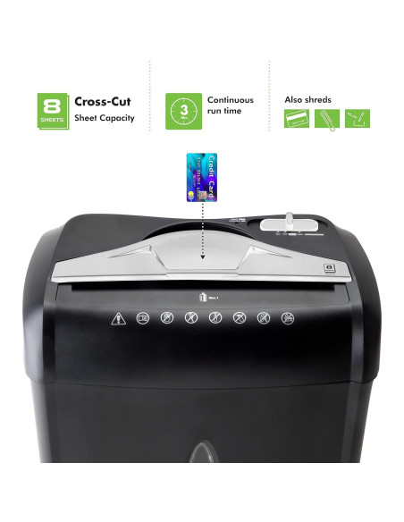 Destructora de Papel y Tarjetas Aurora AU875XZ 14L Corte en Cruz