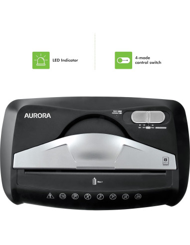 Destructora de Papel y Tarjetas Aurora AU875XZ 14L Corte en Cruz