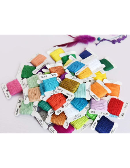 Hilo de Bordado Algodón Mercerizado QCZKB - 50 Bobinas 8m Hilo de Bordado Algodón Mercerizado QCZKB - 50 Bobinas 8m