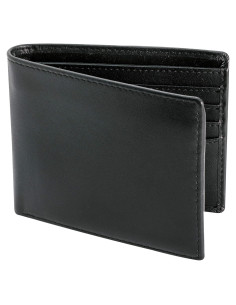 Billetera de Cuero Stay Fine Bifold RFID Negra 10.9x8.9cm