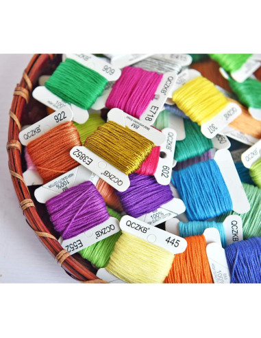 Hilo de Bordado Algodón Mercerizado QCZKB - 50 Bobinas 8m