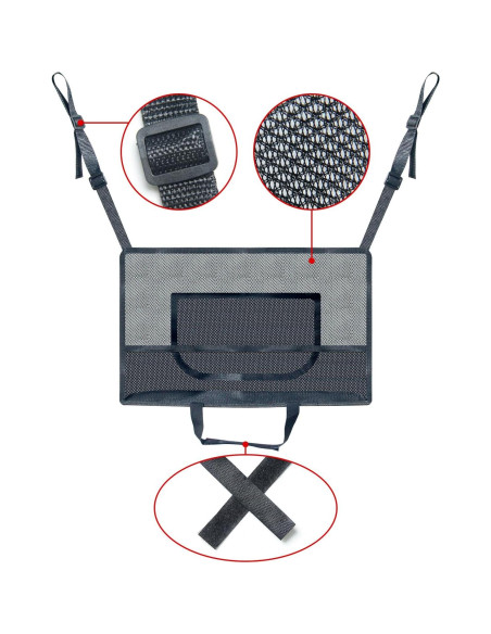 Bolsa de Red Dsoar para Automóvil entre Asientos Negro Bolsa de Red Dsoar para Automóvil entre Asientos Negro