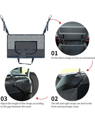 Bolsa de Red Dsoar para Automóvil entre Asientos Negro