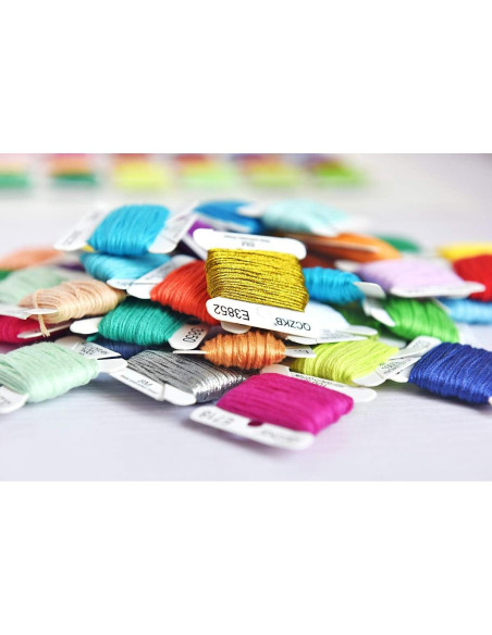 Hilo de Bordado Algodón Mercerizado QCZKB - 50 Bobinas 8m Hilo de Bordado Algodón Mercerizado QCZKB - 50 Bobinas 8m