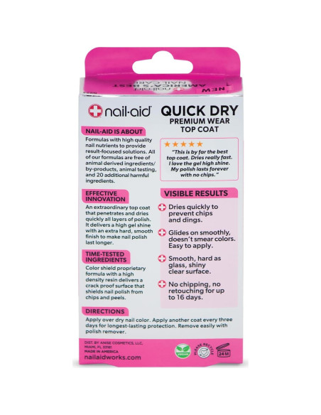 Capa Superior Secado Rápido Nail-Aid 16.5 ml Brillo Vidrio