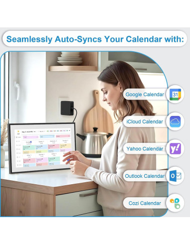 Calendario Digital BQQJDD 15.6" Pantalla Táctil 32GB