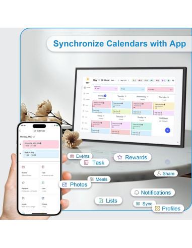 Calendario Digital BQQJDD 15.6" Pantalla Táctil 32GB
