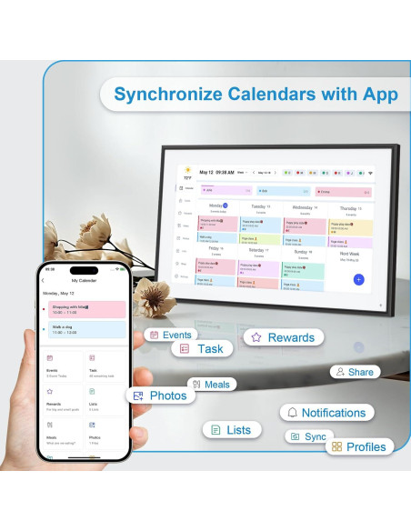 Calendario Digital BQQJDD 15.6" Pantalla Táctil 32GB