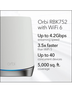 Sistema WiFi en Malla NETGEAR Orbi RBK752 Tri-Banda AX4200 2