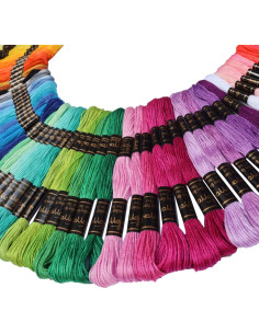 Kit de 122 Madejas de Hilo de Bordar MOYYON - Poliester 100% 2