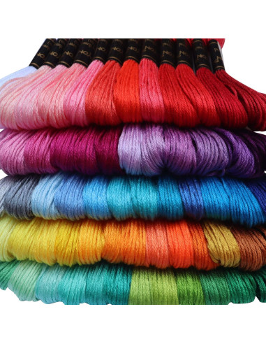 Kit de 122 Madejas de Hilo de Bordar MOYYON - Poliester 100%