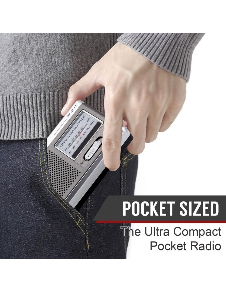 Radio Mini Portátil AM FM IPNCZUAT DK-2017 con Altavoz