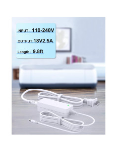 Cargador VHBW 18V para Cricut Air 2 y Maker - Cable 2.99m 2