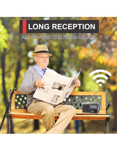 Radio Mini Portátil AM FM IPNCZUAT DK-2017 con Altavoz