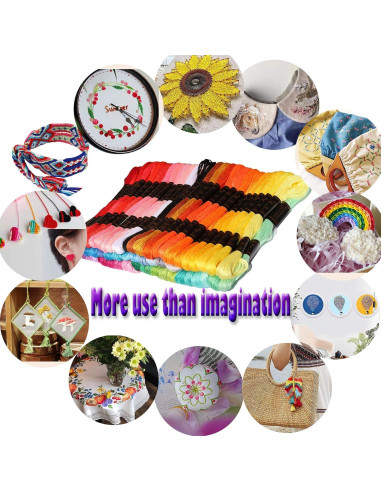 Kit de 122 Madejas de Hilo de Bordar MOYYON - Poliester 100%