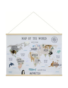 Póster Mapa Mundial Bordado Bon et Beau 81 x 61 cm Decoración