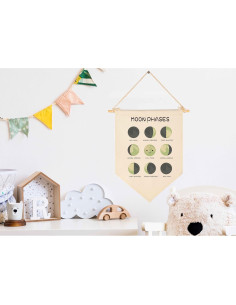 Bandera Colgante Fases de la Luna Montessori Beige 39.6x27.9cm 2