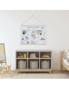 Póster Mapa Mundial Bordado Bon et Beau 81 x 61 cm Decoración 2