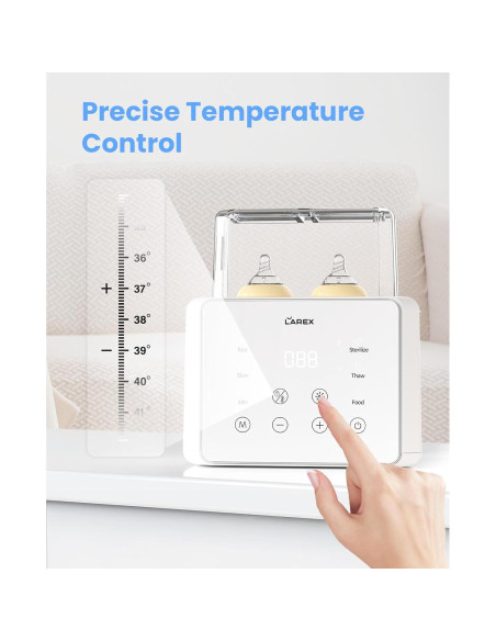 Calentador de Botellas Doble LAREX W4, 11 en 1, Blanco