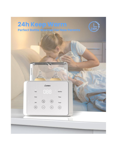 Calentador de Botellas Doble LAREX W4, 11 en 1, Blanco