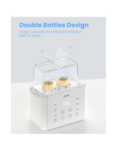Calentador de Botellas Doble LAREX W4, 11 en 1, Blanco