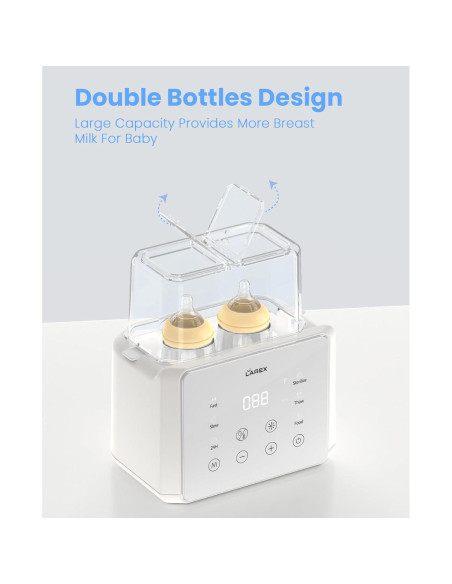 Calentador de Botellas Doble LAREX W4, 11 en 1, Blanco