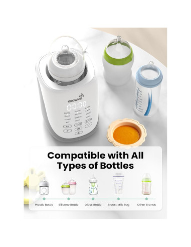 Calentador de Botellas GROWNSY 10 en 1 con Auto-Lift y Luz Nocturna