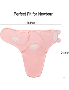 Manta de Envoltura para Bebés Queness 3 Paquetes Algodón 0-6 Meses 2