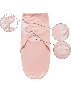 Manta de Envolver para Bebé Little Tots Rosa Unicornio 2 Pzas 2