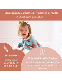 SleepingBaby Zipadee-Zip Manta de Swaddle Zorro Amigable Mediano 2