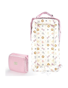 Cojín para Bebés Vervebaby Mundo Animal Rosa 75x45 cm