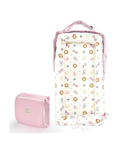 Cojín para Bebés Vervebaby Mundo Animal Rosa 75x45 cm