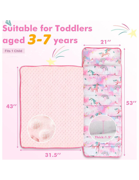 Colchoneta para Siesta Yierchoo Unicornio con Almohada y Manta