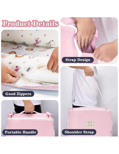 Cojín para Bebés Vervebaby Mundo Animal Rosa 75x45 cm