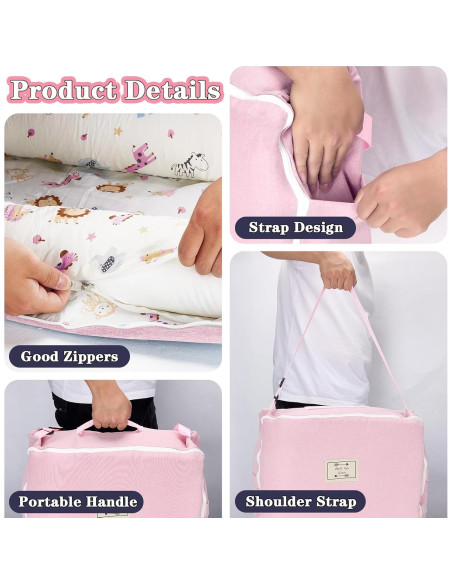 Cojín para Bebés Vervebaby Mundo Animal Rosa 75x45 cm