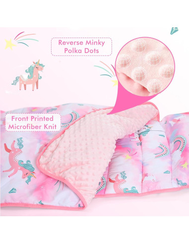 Colchoneta para Siesta Yierchoo Unicornio con Almohada y Manta