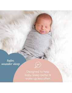 SleepingBaby Zippy Swaddle Manta Envueltos Bebés 2 Pzas Gris 2